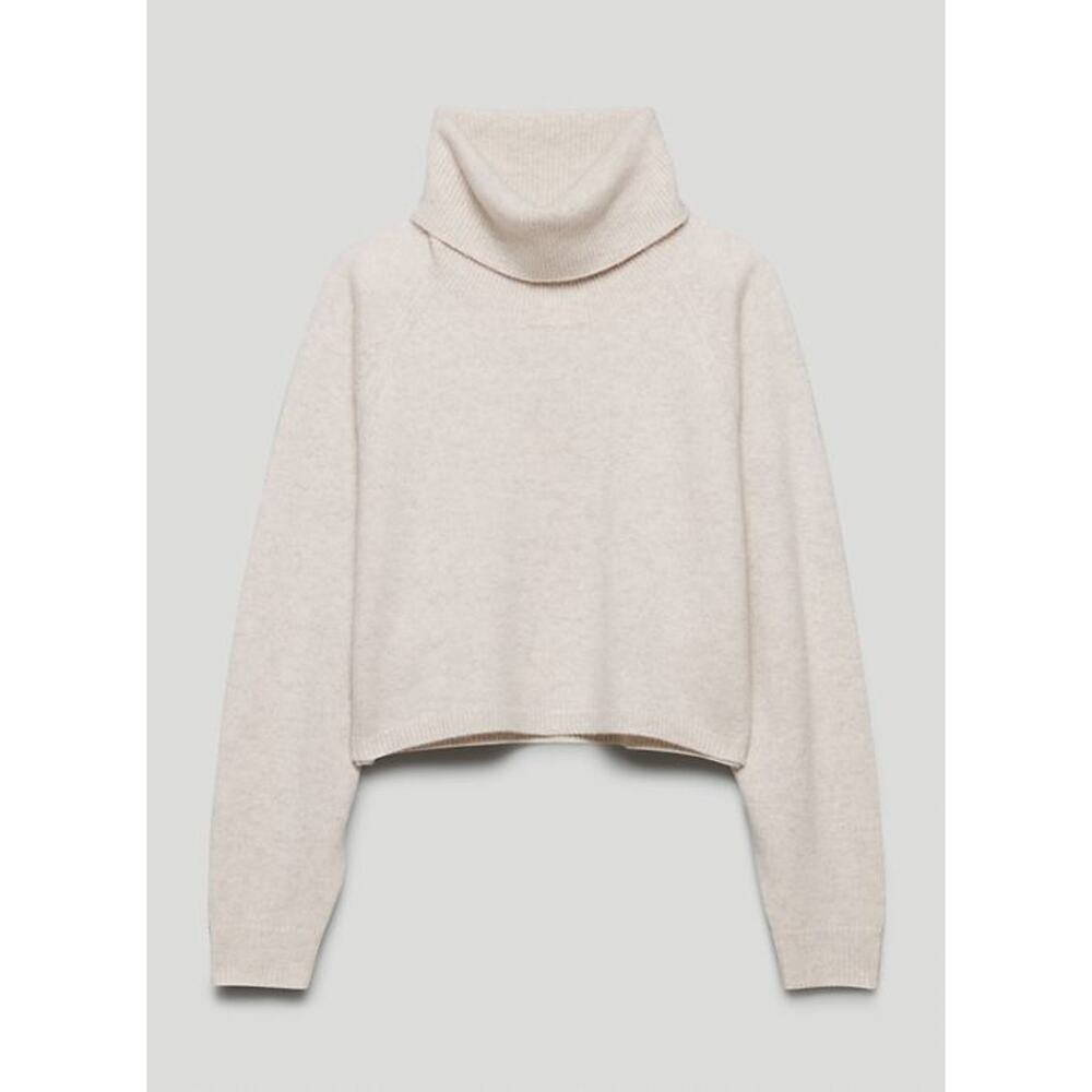 Wilfred Cream Cropped Turtleneck Sweater
